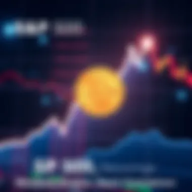 S&P 500 Record High A stock market graph showing an upward trend with a crypto coin icon overlay