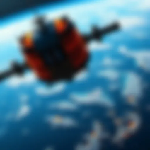 An orbital data center mining Bitcoin in space, with Earth visible in the background.