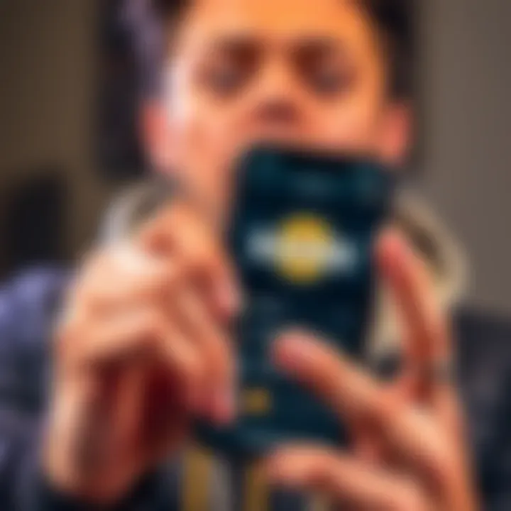 User holding a smartphone displaying their Sparrow Wallet with a shocked expression about Bitcoin loss