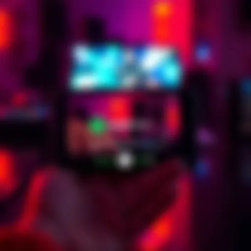 Phone displaying Spotify app with paused playback A smartphone showing the Spotify app on the screen with playback paused during an ad