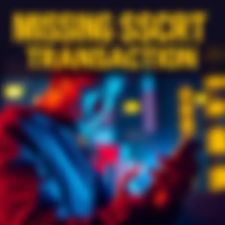 A person looking worried while checking their crypto wallet on a phone, expressing concern about a missing transaction.