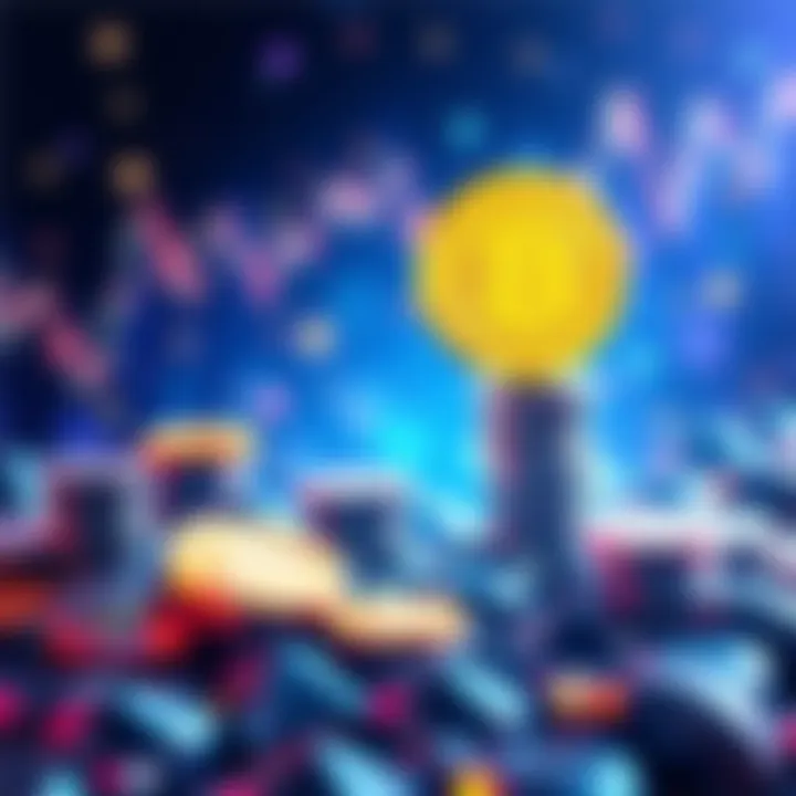 Illustration of stable coins and financial growth