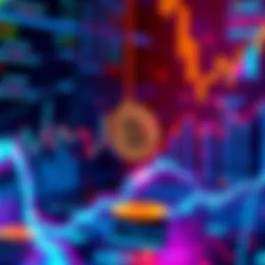 A digital representation of stablecoins with AI elements, showing charts and upward trends in cryptocurrency markets.