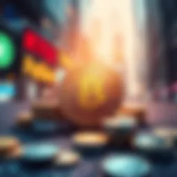 A visual representation of major brands like Netflix and Twitter with a stablecoin symbol, showing a barrier or hesitation in the payment process.