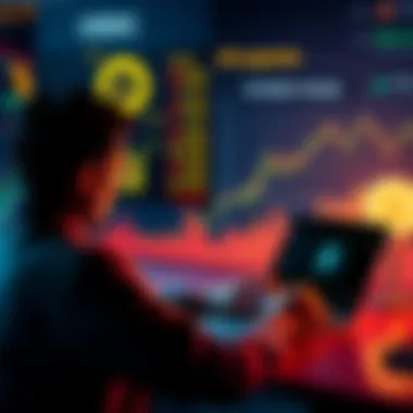Staking Options for Stablecoins A person reviewing staking options for USDC and stablecoins on a laptop, with charts showing interest rates and monthly payouts in the background