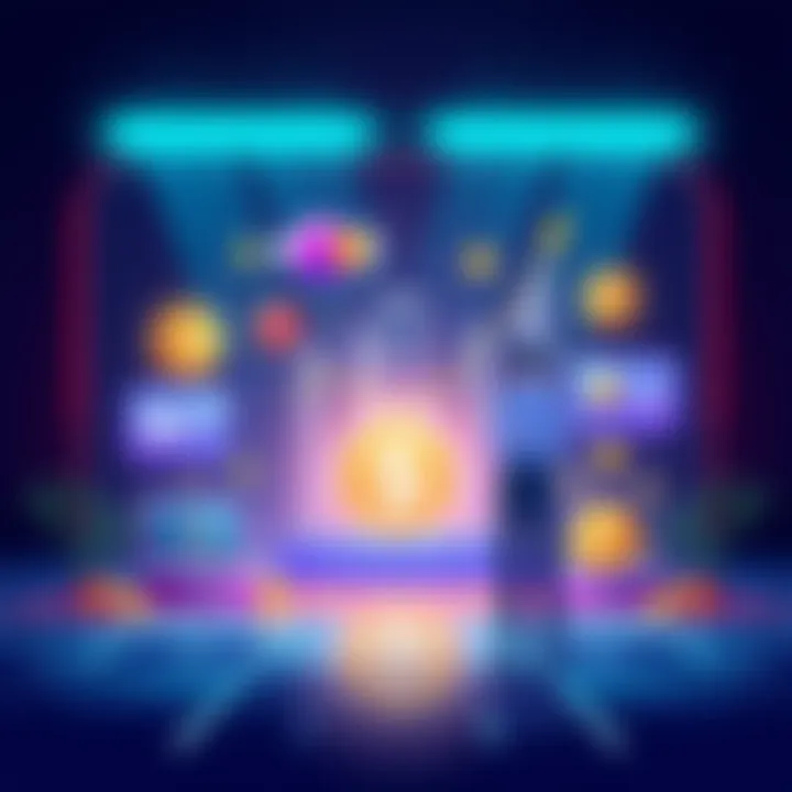 An illustration depicting various platforms for staking Solana, showcasing digital currency growth and investment strategies.