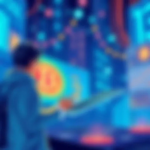 Illustration of a person analyzing staking options for SOL on a digital platform