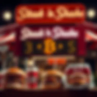 A Steak n Shake restaurant showcasing a sign celebrating Bitcoin supporters with burgers and shakes in the background.