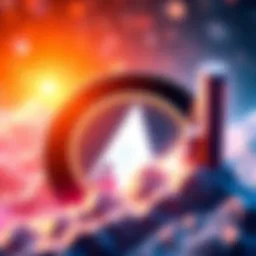 Stellar's logo with a graph showing upward trends, symbolizing potential market impact and growth for XLM