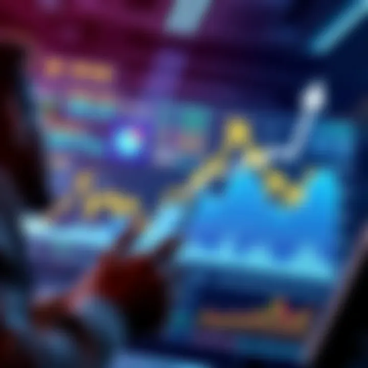 Stock Growth Graph showing rising stock prices with investors analyzing data