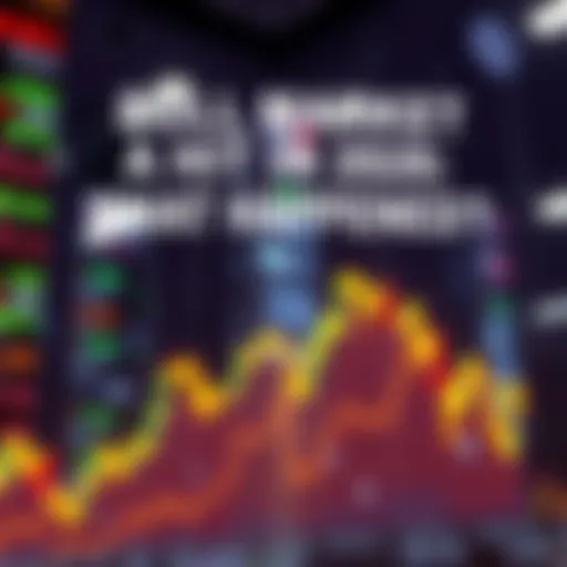 Graph showing a downward trend in stock prices with worried investors in the background