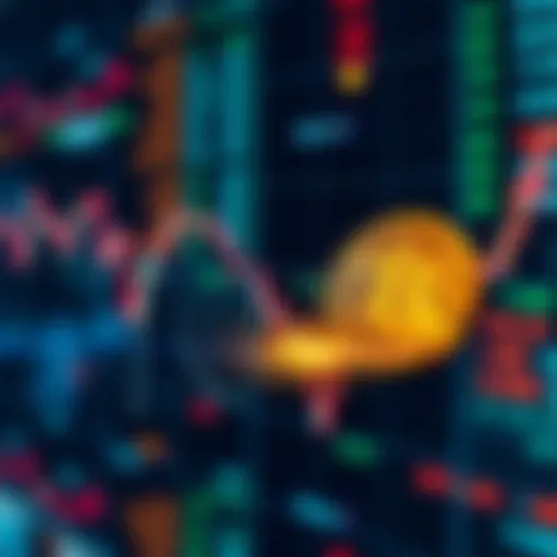 A visual representation showing a downward trend in stock prices alongside a Bitcoin symbol, indicating a missed investment opportunity.