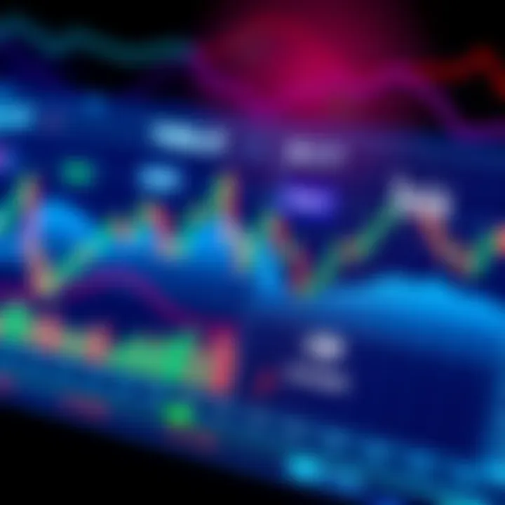 A graphic showing a digital stock market chart with popular stock logos like Tesla and Nvidia, representing 24/7 trading opportunities.