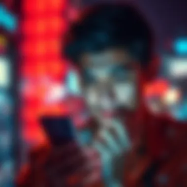 A frustrated person looking at their phone filled with notification alerts
