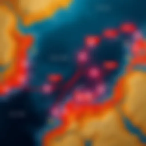 A detailed map showing shipping routes and key locations in the Strait Hormuz for maritime navigation and trade in 2026