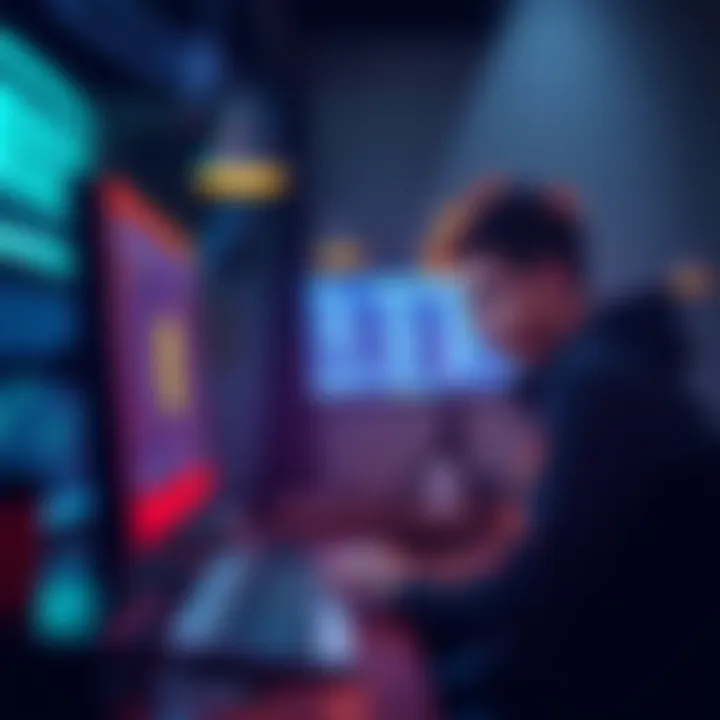 Struggles with USDC Exchange A person looking frustrated while trying to convert USDC to cash at a computer, highlighting challenges in spending stablecoins.