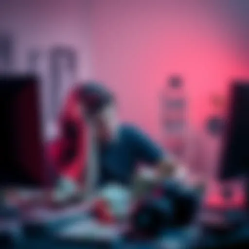 A young man looks stressed while sitting at his computer with bills scattered around, showing his financial struggles after quitting his job for streaming.