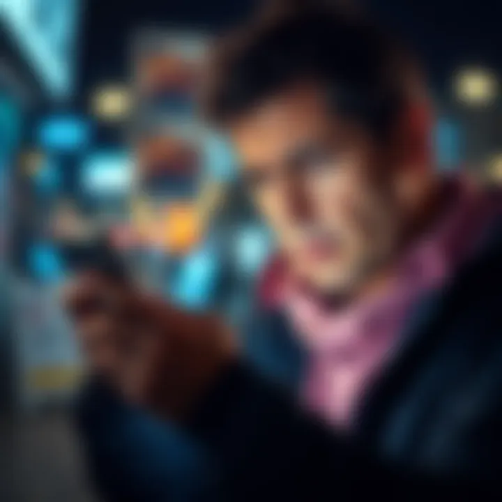 Struggling with Stablecoin Spending Person looking frustrated while using a mobile app to manage stablecoin income for daily purchases
