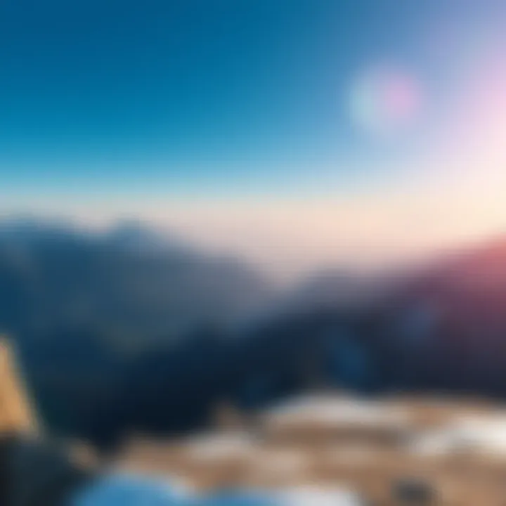 A breathtaking view of mountains under a clear blue sky, inviting viewers to engage with the post.