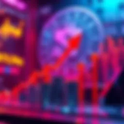A graphical representation showing a sharp increase in the value of Sui cryptocurrency, with upward arrows and a digital currency symbol in the background.