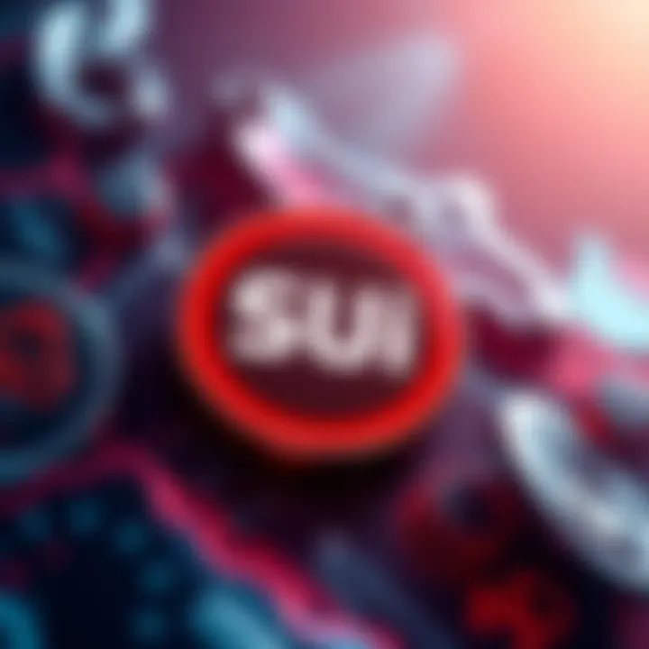 Graphic showing the SUI blockchain logo with a warning sign, indicating it is offline for maintenance.