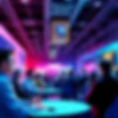 People engaging in a debate over Sui and Hedera blockchain technologies at a forum