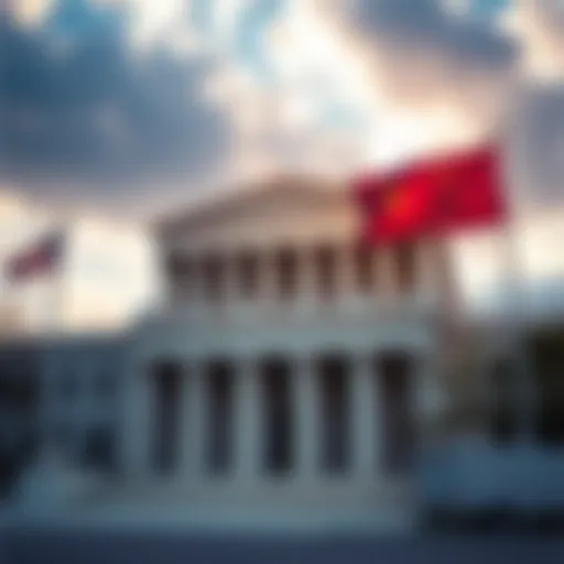 Supreme Court Building The US Supreme Court Building with flags flying, symbolizing a significant legal ruling on tariffs.