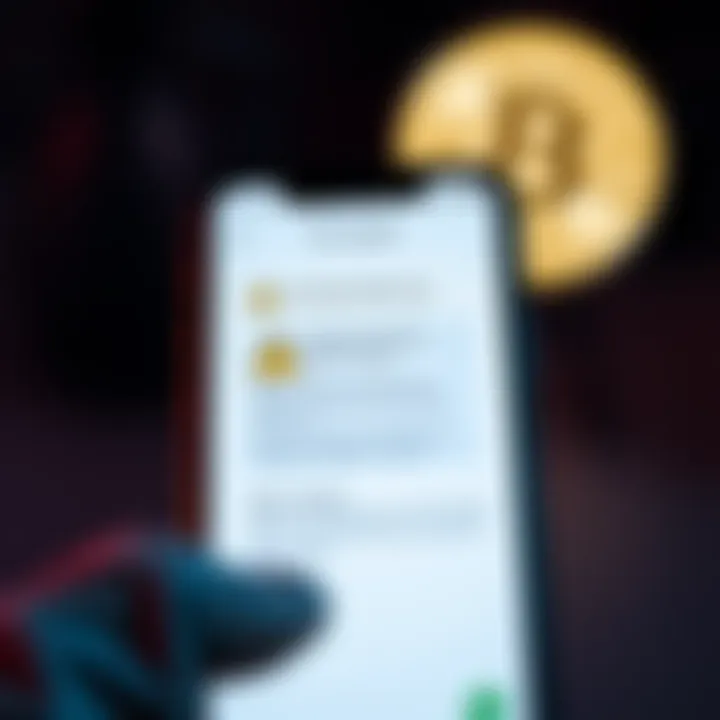 A phone screen displaying a warning message from Coinbase about API keys and potential scams
