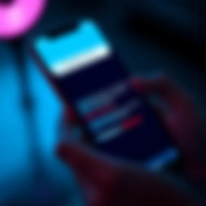 A close-up of a smartphone screen displaying a text message warning about a login from Munich and a support number, with a concerned person's hand holding the phone.