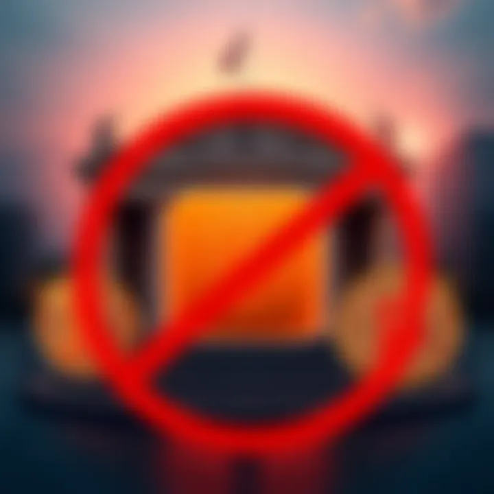 A visual representation of the Swiss National Bank's rejection of Bitcoin, featuring the bank's logo and Bitcoin symbols with a contrasting background.