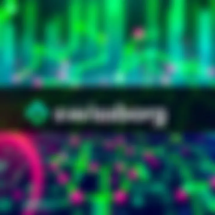 Swissborg and Hedera logos with a blockchain background symbolizing collaboration and innovation