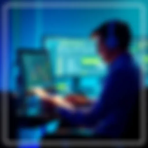 A person sitting at a computer, adjusting software settings for P2pool Nano while referencing documentation for P2pool Mini.