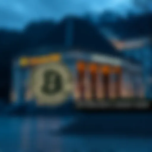 Switzerland's Largest Bank Enters Crypto Switzerland's largest bank showcases its entry into the cryptocurrency market with a digital currency symbol in the foreground and a bank building in the background.