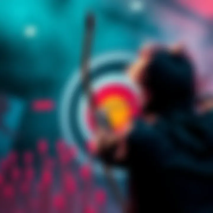 A person aiming at a target with a bow and arrow, symbolizing goal setting and performance enhancement.