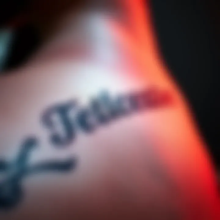 A close-up of a tattooed seed phrase on human skin, illustrating a digital security concept.