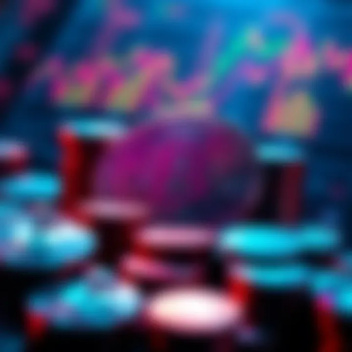 A visual representation of Layer 2 solutions in cryptocurrency with a focus on tax implications, featuring coins and charts.