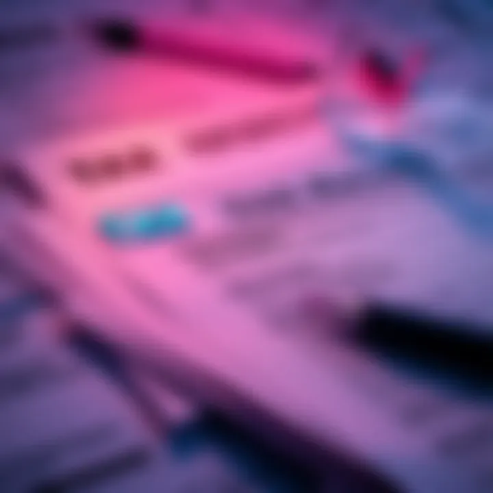 A visual representation of tax forms and financial documents related to bankruptcy payouts.