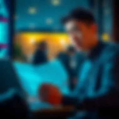 A person looking worried while reviewing tax documents and crypto staking rewards on a laptop.