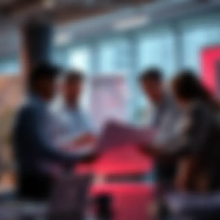 A group of professionals collaborating over a project plan, emphasizing the importance of execution in achieving success.