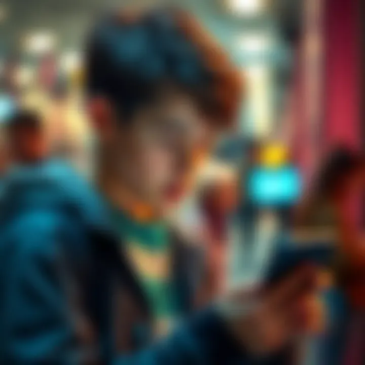 Teenager using a mobile banking app A 16-year-old teenager looking at a mobile banking application on their phone, exploring adult account options