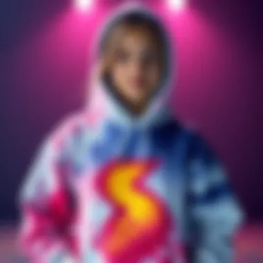 A 15-year-old girl poses with her handmade hoodie featuring unique bleach art inspired by Sleep Token.