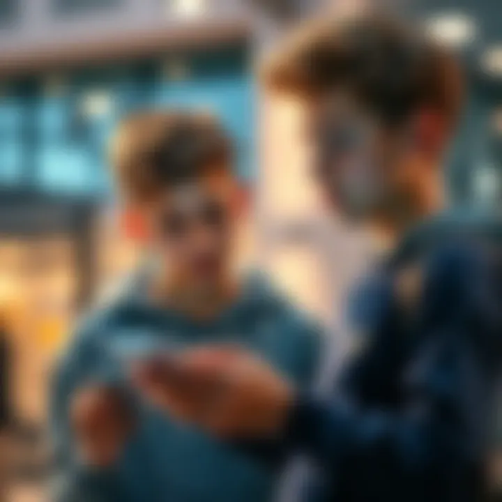 A teenager reviewing financial options on a smartphone with a thoughtful expression