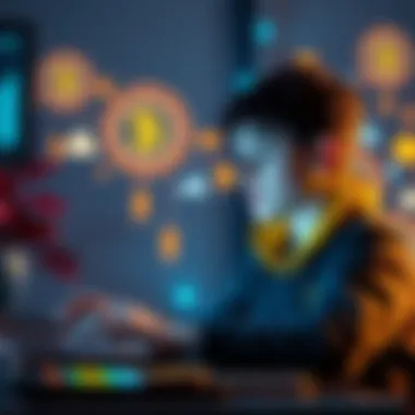 Teen Buying Cryptocurrency A young person searching for ways to purchase cryptocurrency online without ID verification, with a laptop and cryptocurrency symbols in the background.