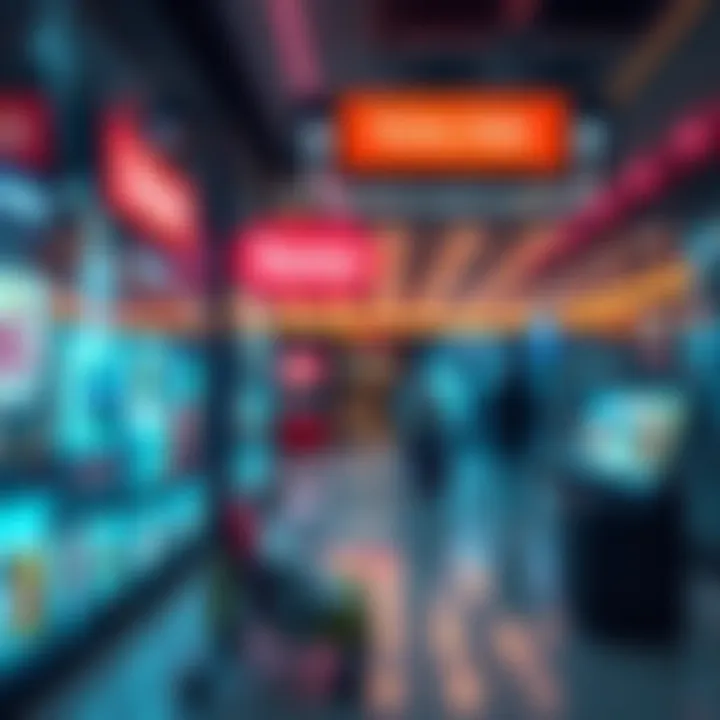 A digital display featuring Temu Ads promoting various online products, showing how advertising influences consumer decisions.