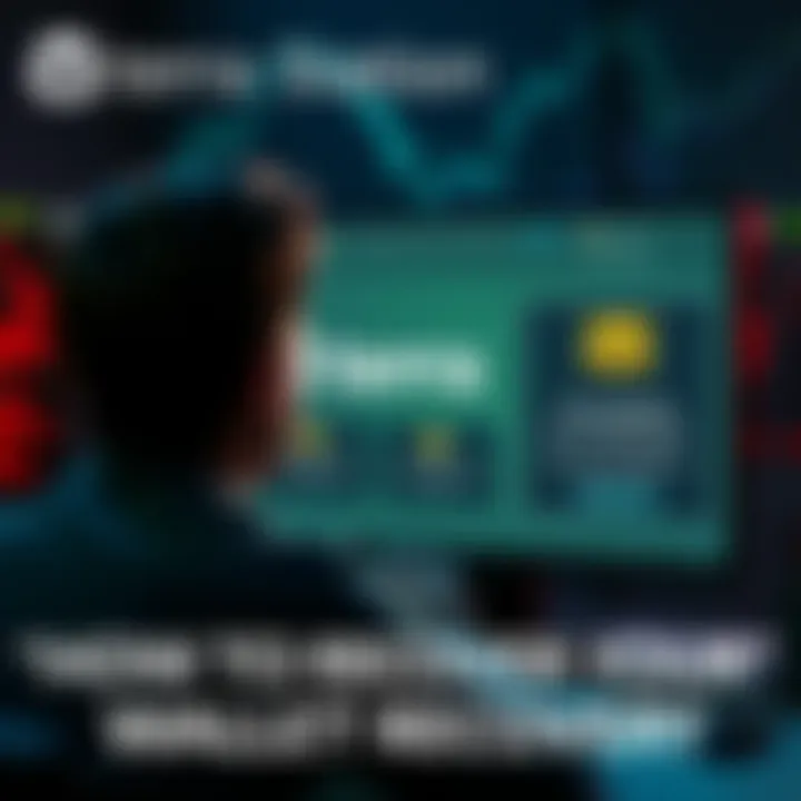 A person looking at a computer screen with a Terra Station logo, showing wallet recovery options and LUNC security tips.