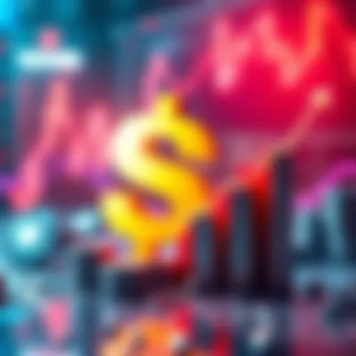 A graphic showing Tether's financial growth with a large dollar sign and upward trending graph.