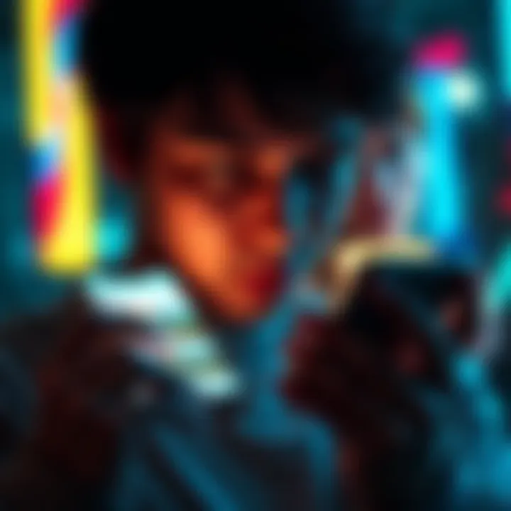 A person looking at a smartphone with social media posts about France linked activities.