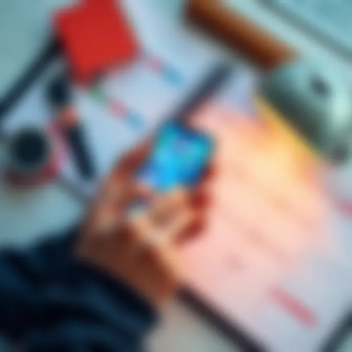 A person using a smartphone with various apps displayed, surrounded by reminders and a planner, symbolizing efficiency and life hacks.