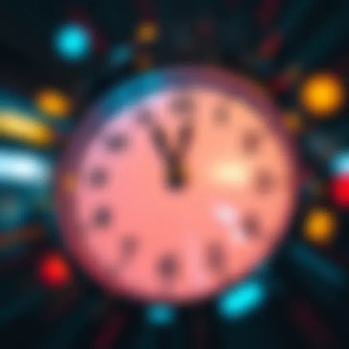 A close-up of a ticking clock with blurred movement, symbolizing urgency and fleeting moments