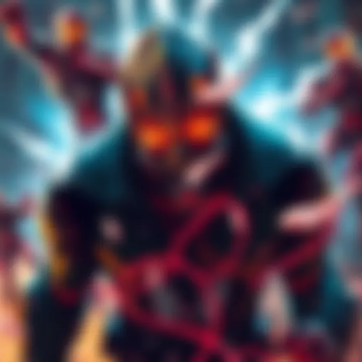 Titan TV Man infected Titan TV Man looking distressed as he begins to transform, surrounded by chaotic energy and shifting alliances.